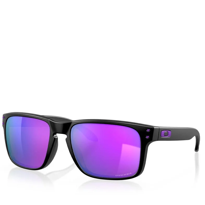 OAKLEY HOLBROOK MATTE BLACK W/ PRIZM VIOLET Oval - Rimmed Sophisticated Look