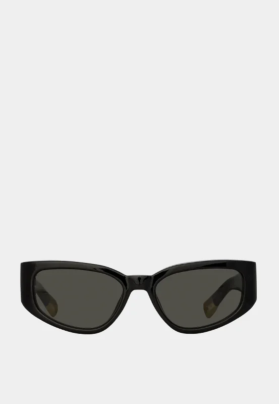 Jacquemus Gala Black/ Yellow Gold/ Grey Rectangle - Rimmed 