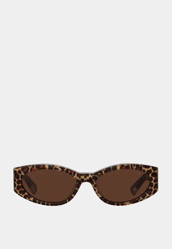 Jacquemus Ovalo Leopard/ Yellow Gold/ Brown Cat - Eye Vintage Revival