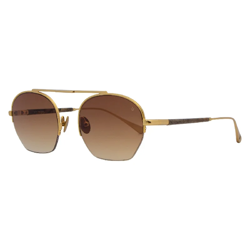 John Varvatos Semi-Rimless Round Sunglasses V534 Gold Gold 50mm 534 Multi - Functional Outdoor Glasses John Varvatos Semi-Rimless Round Sunglasses V534 Gold Gold 50mm 534 Multi - Functional Outdoor Glasses