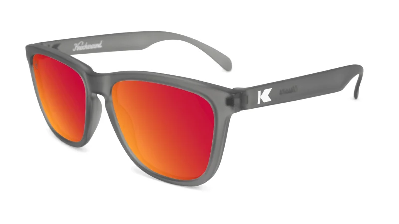 Knockaround Premiums Frosted Grey/Red Sunset Polarized Colored - Lens Sports Style