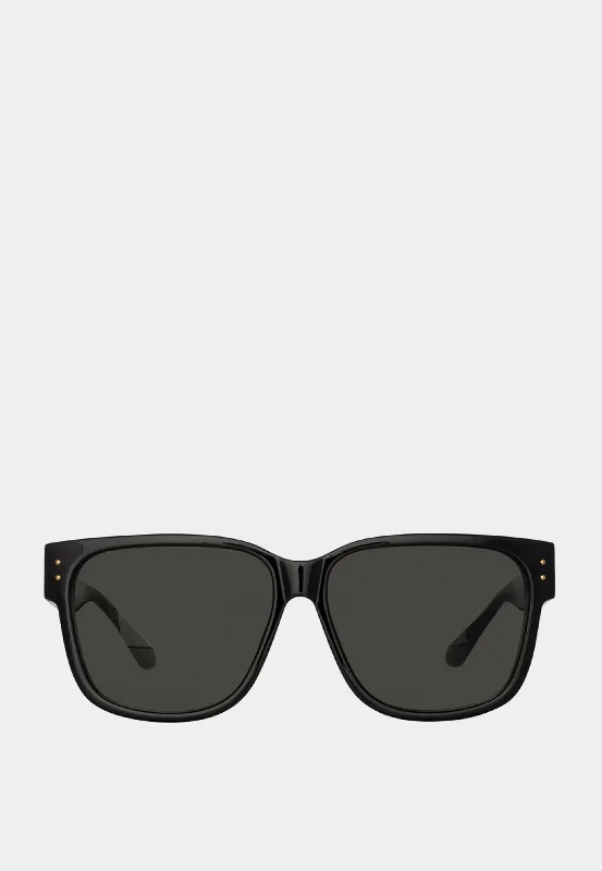 Linda Farrow Perry Black/ Yellow Gold/ Grey Polarized - Lens Fishing Style