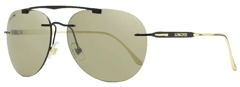 Longines Men's Classic Sunglasses LG0008-H 02L Black/Gold 62mm Magnetic - Attachment Style Longines Men's Classic Sunglasses LG0008-H 02L Black/Gold 62mm Magnetic - Attachment Style