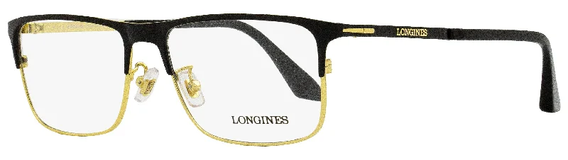 Longines Men's Rectangular Eyeglasses LG5005-H 02A Matte Black/Gold 56mm Polarized - Lens Fishing Style