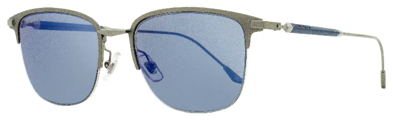 Longines Men's Rectangular Sunglasses LG0022 09C Matte Gunmetal/Blue 53mm Wrap - Around Ski Goggles Longines Men's Rectangular Sunglasses LG0022 09C Matte Gunmetal/Blue 53mm Wrap - Around Ski Goggles