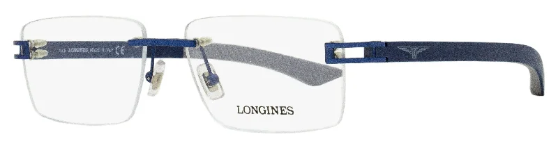 Longines Men's Rimless Eyeglasses LG5006H 090 Blue 55mm Oval - Shaped Academic Look