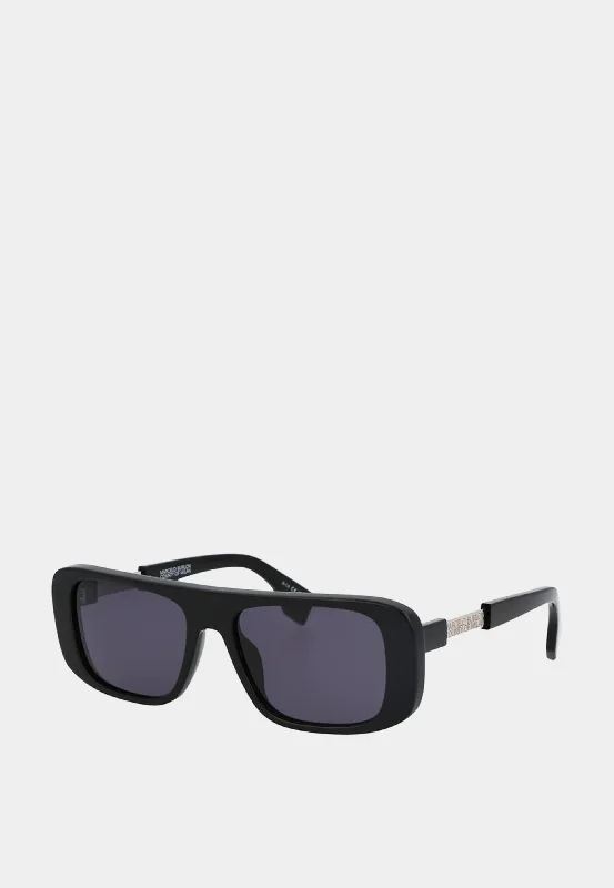 Marcelo Burlon Polygala Sunglasses Black Dark Grey Colored - Lens Sports Style