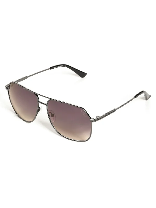 Metal Navigator Sunglasses Oval - Rimmed Sophisticated Look