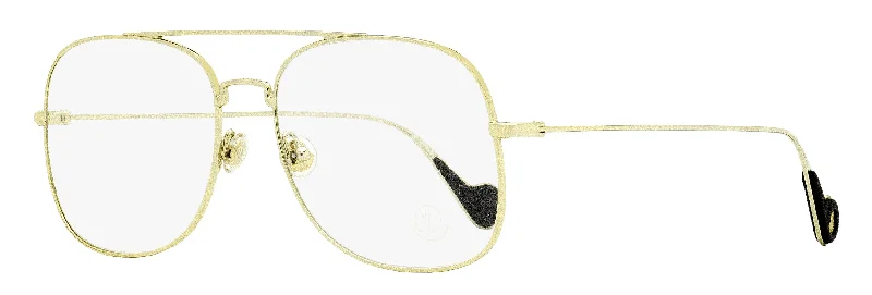 Moncler Men's Rounded Square Eyeglasses ML5060 032 Gold/Black 58mm Sports - Wrap Performance Look