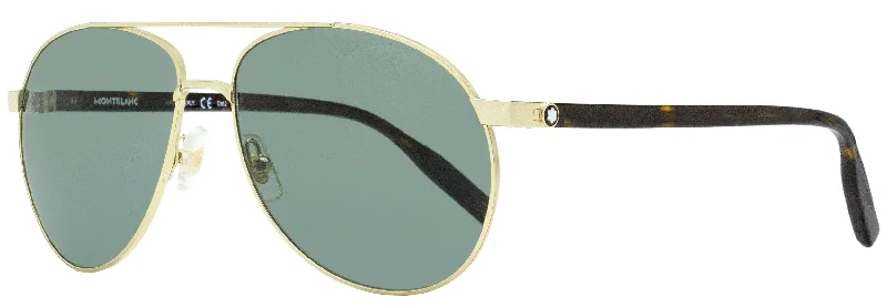 Montblanc Men's Pilot Sunglasses MB0054S 002 Gold/Havana 60mm Polarized - Lens Fishing Style Montblanc Men's Pilot Sunglasses MB0054S 002 Gold/Havana 60mm Polarized - Lens Fishing Style