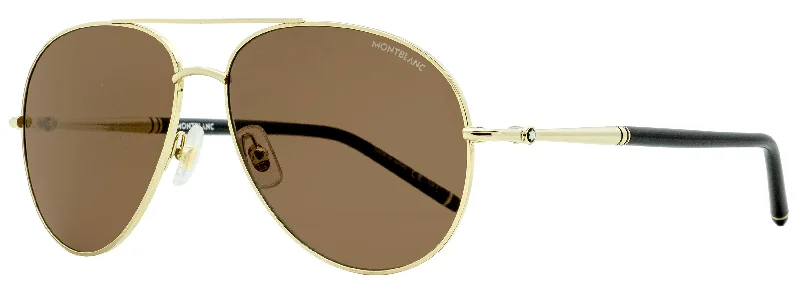 Montblanc Men's Pilot Sunglasses MB0068S 001 Gold/Black 61mm Translucent Frame Modern Aesthetic Montblanc Men's Pilot Sunglasses MB0068S 001 Gold/Black 61mm Translucent Frame Modern Aesthetic