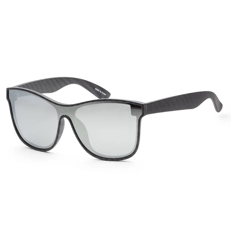 N.O.A Men's  Black Sunglasses NOAEW-001SLMR Glossy Metal Frame Look