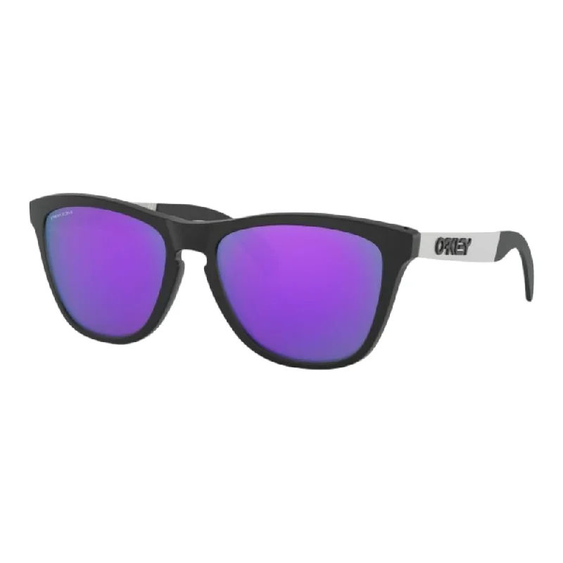 Oakley FROGSKINS MIX 9428-1255 Sunglasses Matte Black / Prizm Violet Iridium Unisex Angular Frame Style Oakley FROGSKINS MIX 9428-1255 Sunglasses Matte Black / Prizm Violet Iridium Unisex Angular Frame Style