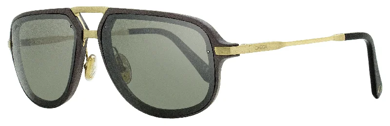 Omega Men's Aluminum Pilot Sunglasses OM0030 12C Ruthenium 60mm Rectangle Business Style Omega Men's Aluminum Pilot Sunglasses OM0030 12C Ruthenium 60mm Rectangle Business Style