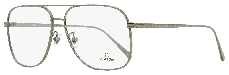 Omega Men's Navigator Eyeglasses OM5006H 008 Gunmetal 60mm Oval - Rimmed Sophisticated Look Omega Men's Navigator Eyeglasses OM5006H 008 Gunmetal 60mm Oval - Rimmed Sophisticated Look