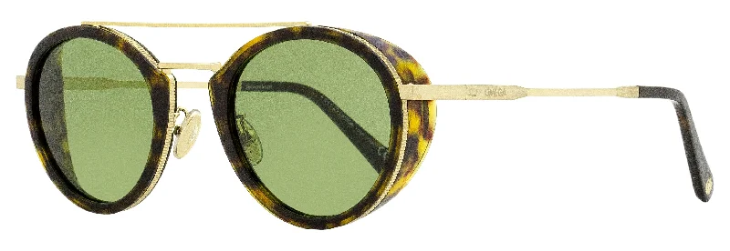 Omega Men's Oval Blinkers Sunglasses OM0021H 52N Havana/Gold 52mm Small - Frame Dainty Design