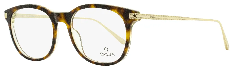 Omega Men's Pantos Eyeglasses OM5013 056 Havana/Gold 53mm Flip - Up Dual - Purpose Design