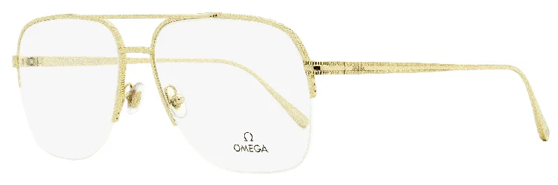 Omega Men's Pilot Eyeglasses OM5031 032 Gold 59mm Matte - Finish Plastic Frame Look Omega Men's Pilot Eyeglasses OM5031 032 Gold 59mm Matte - Finish Plastic Frame Look