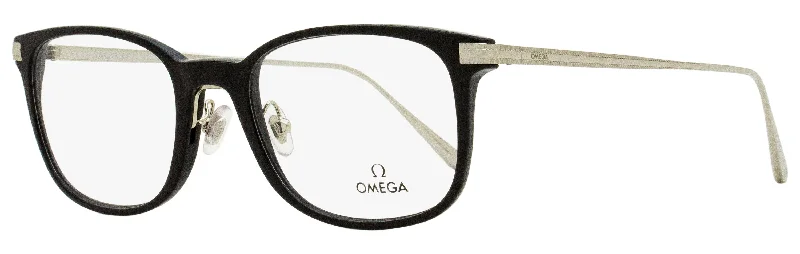 Omega Men's Rectangular Eyeglasses OM5039 001 Black/Ruthenium 53mm Clip - On Sunglasses Convenience