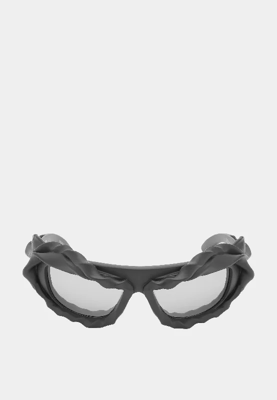 Ottolinger Twisted Sunglasses Black / Mirror Glitter - Embellished Party Glasses