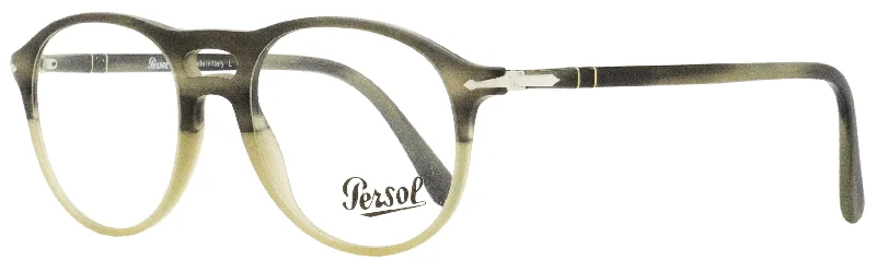 Persol Men's Aviator Eyeglasses PO3202V 1065 Gray Melange/Beige 51mm Wood - Grain Accent Natural Look Persol Men's Aviator Eyeglasses PO3202V 1065 Gray Melange/Beige 51mm Wood - Grain Accent Natural Look