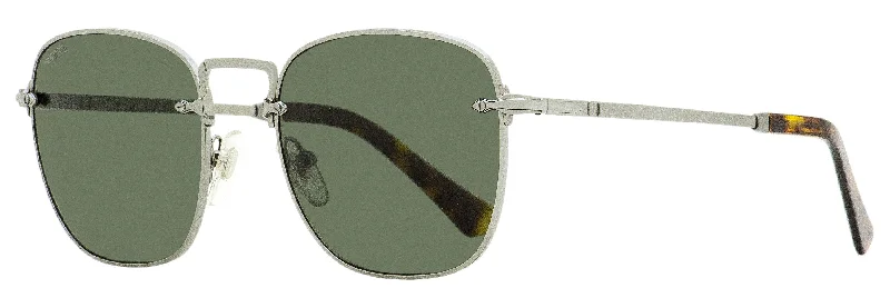 Persol Men's Square Sunglasses PO2490S 513/58 Gunmetal/Havana 54mm Rectangle - Rimmed 