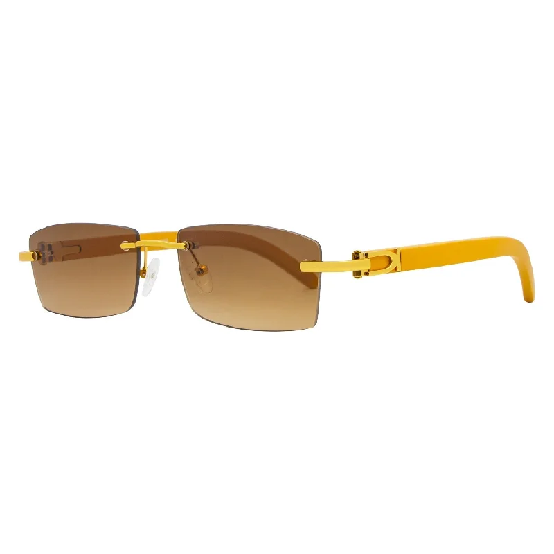 Porta Romana Rectangular Sunglasses 1953 100R Yellow 56mm 1953 Matte - Finish Plastic Frame Look Porta Romana Rectangular Sunglasses 1953 100R Yellow 56mm 1953 Matte - Finish Plastic Frame Look