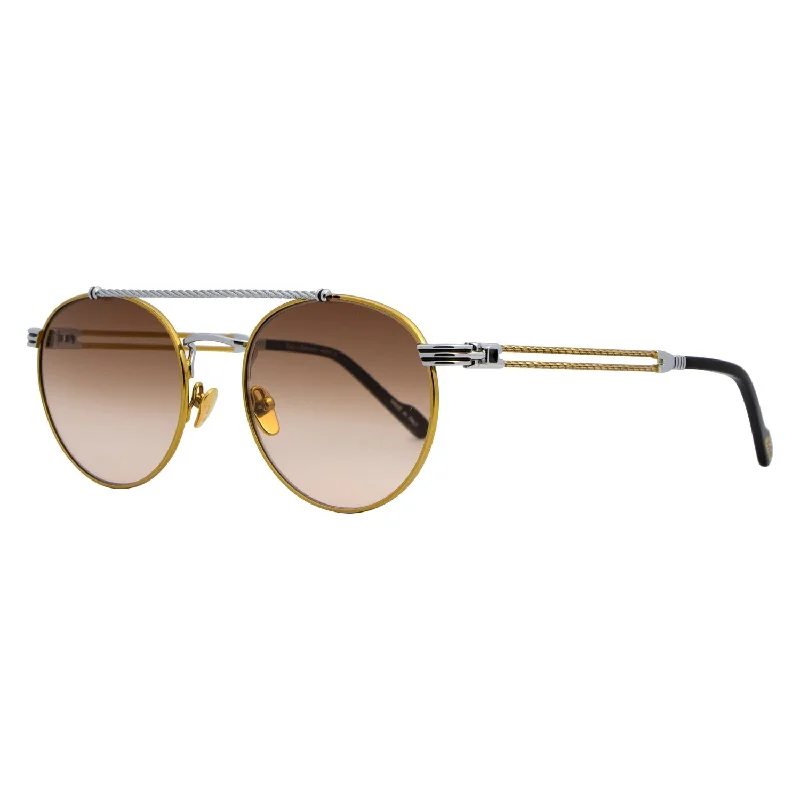 Porta Romana Round Sunglasses Mod12 12A2 Silver/Gold 55mm Mod12 Classic Aviator Style Porta Romana Round Sunglasses Mod12 12A2 Silver/Gold 55mm Mod12 Classic Aviator Style