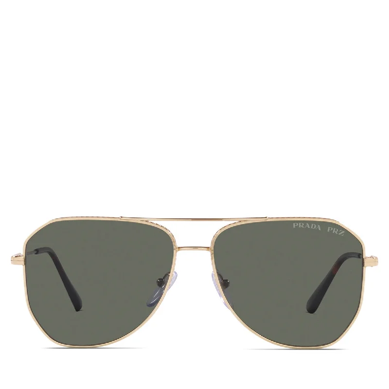 Men's Prada Metal Sunglass Pale Gold Sports - Wrap Performance Look