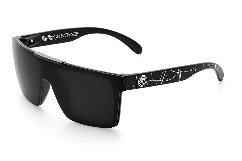 Quatro Sunglasses Shreddy Crack White Translucent Frame Modern Aesthetic