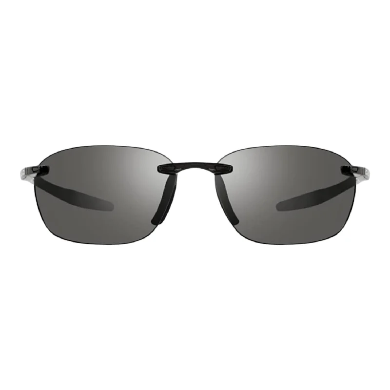 REVO Men's Descend Fold Black Graphite Polarized Sunglasses Vintage Horn - Rimmed Style