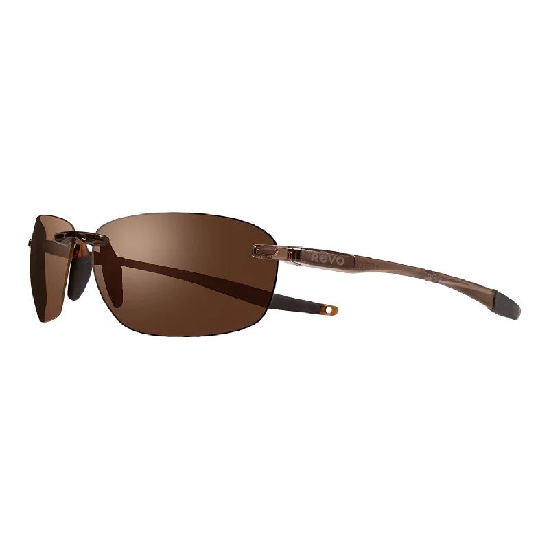 REVO Men's Descend Fold Crystal Brown Polarized Sunglasses Prescription Glasses