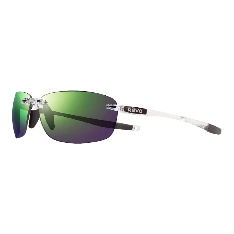 REVO Men's Descend Fold Crystal Evergreen Polarized Sunglasses Two - Tone Frame Contrast