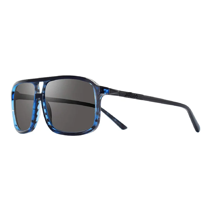 REVO Men's Desert x Jeep Blue Horn Polarized Navigator Sunglasses Wire - Frame Intellectual Look