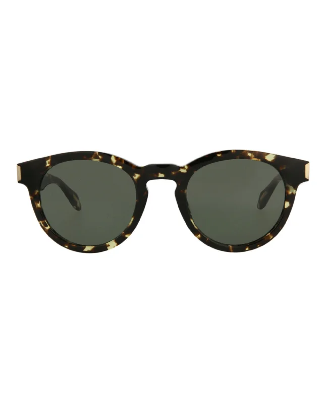 Round-Frame Acetate Sunglasses Oval - Shaped Academic Look