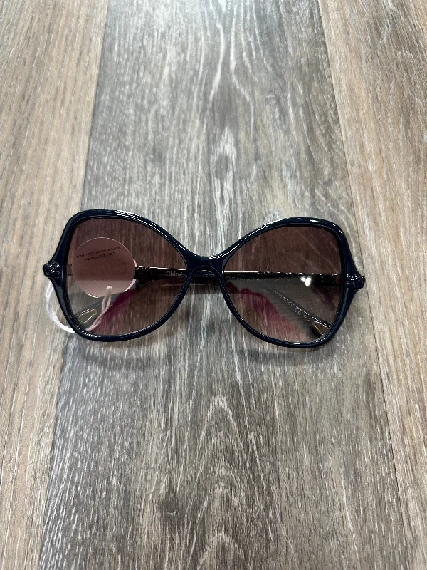 Sunglasses Designer By Chloe Unisex Angular Frame Style