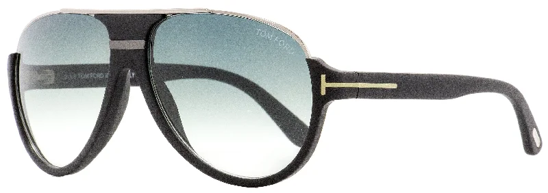 Tom Ford Men's  Sunglasses TF334 Dimitry 02W Matte Black/Ruthenium 59mm Transparent Frame Trend