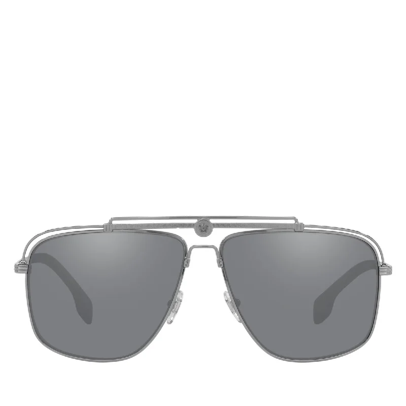 Versace Metal Man Sunglass Gunmetal Geometric - Patterned Frame Design