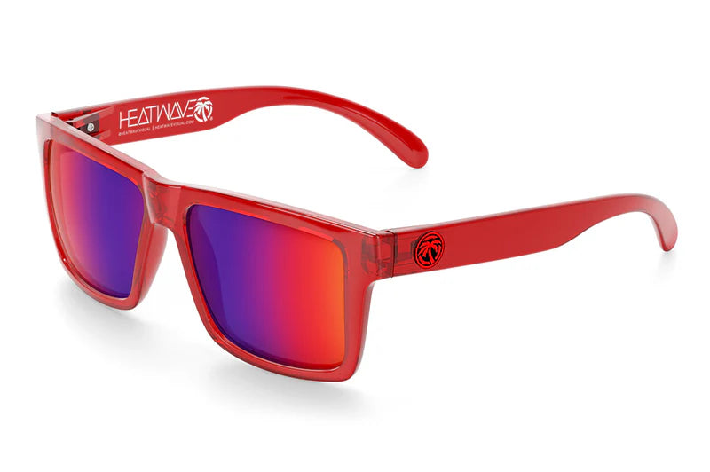 Vise Z87 Sunglasses: Neon Red Thin - Rimmed Elegant Style
