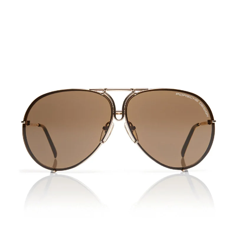 Porsche Design Unisex Aviator Sunglasses P'8478 with Interchangeable Lenses, Light Gold Fashionable Look Porsche Design Unisex Aviator Sunglasses P'8478 with Interchangeable Lenses, Light Gold Fashionable Look
