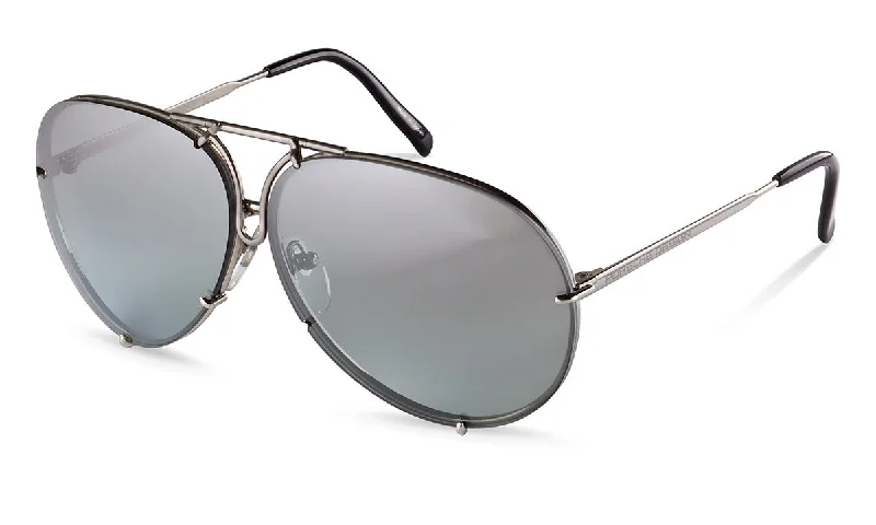 Porsche Design Unisex Aviator Sunglasses P'8478 with Interchangeable Lenses, Titanium Wood - Grain Accent Natural Look Porsche Design Unisex Aviator Sunglasses P'8478 with Interchangeable Lenses, Titanium Wood - Grain Accent Natural Look