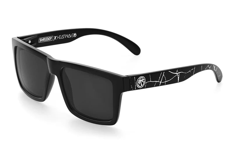 Vise Z87 - Shreddy Crack White Polarized Retro Round - Frame Look