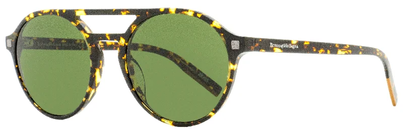 Zegna Men's Round Sunglasses EZ0180 52N Havana 54mm Sports - Wrap Performance Look