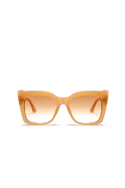 Brown Gradient Cat Eye Sunglasses Mirrored - Lens Driving Look
