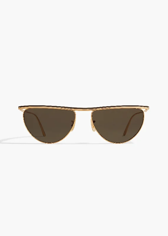 KHAITE x Oliver Peoples 1984C in Gold and Grey Hipster Style