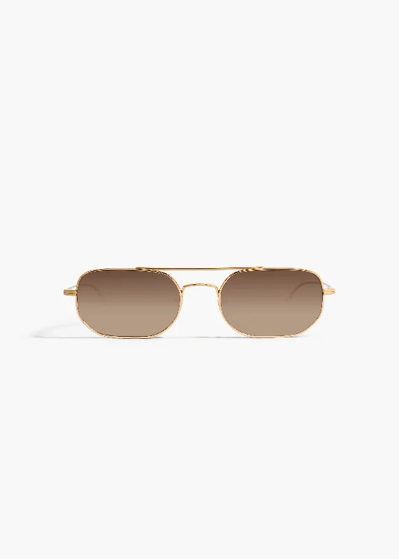 KHAITE x Oliver Peoples 1989C in Gold and Dark Brown Fashionable Look