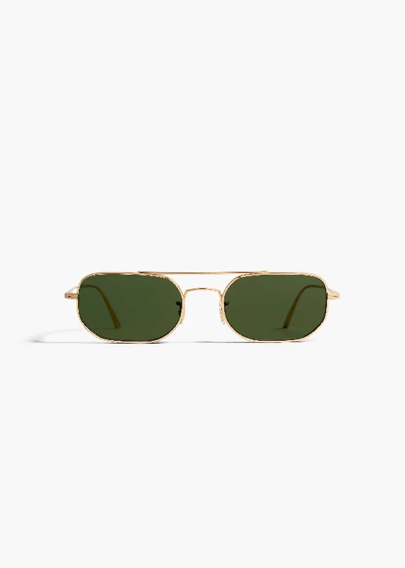 KHAITE x Oliver Peoples 1989C in Gold and Green Glossy Metal Frame Look