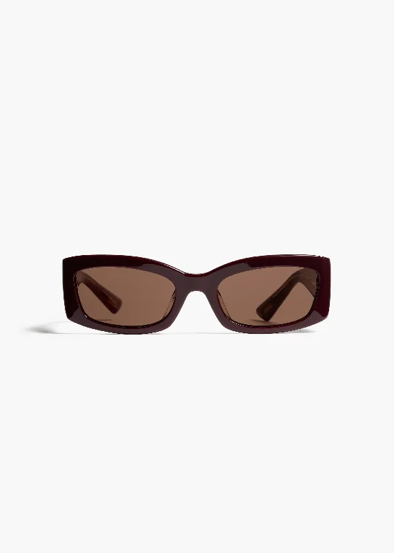 KHAITE x Oliver Peoples 1993C in Burgundy and Brown Magnetic - Attachment Style