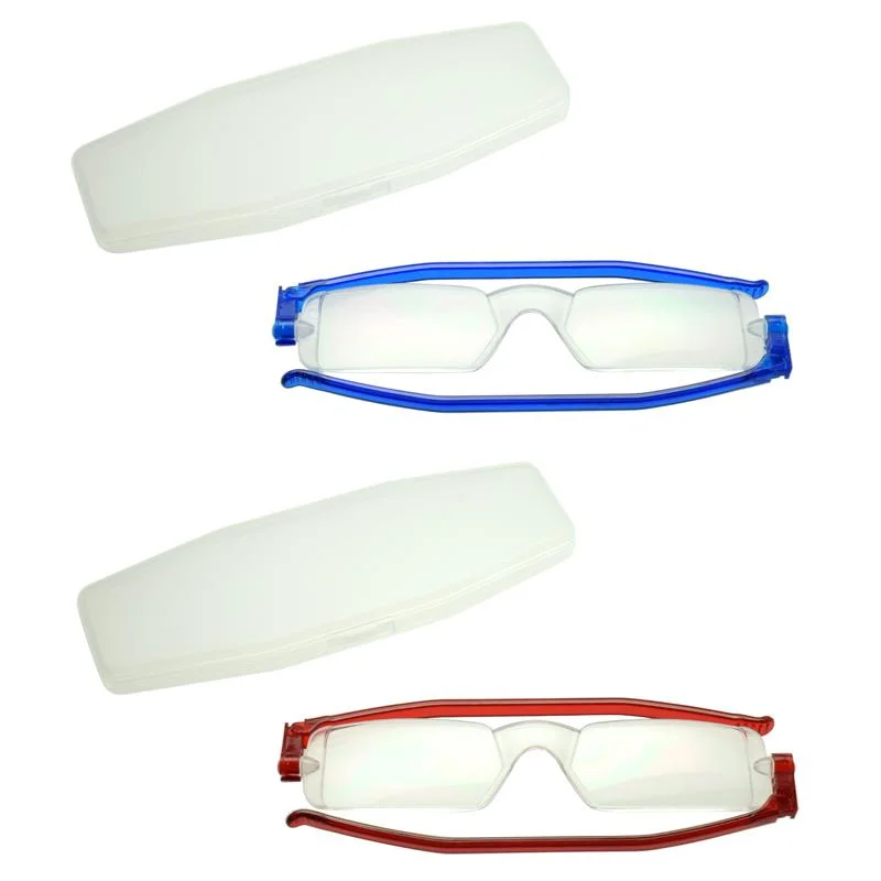 Compact Folding Reading Glasses With Case Plus 2.5 Transparent Frame Trend