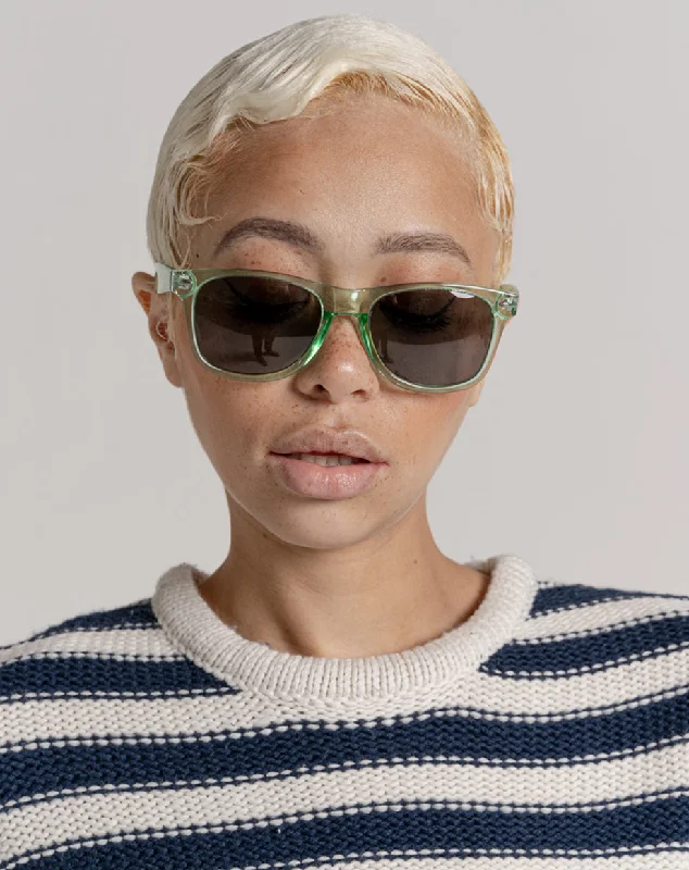 ADAMS UNISEX TRANSPA WAYFARER SUNGLASSES | GREEN Rectangle - Rimmed 